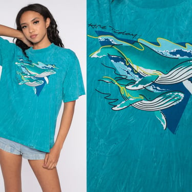 Maui Whale Shirt Here Today Gone To Maui 90s Crazy Shirts Tshirt Graphic Tshirt Under The Sea Retro Tee 1990s Vintage Hawaii Large L 