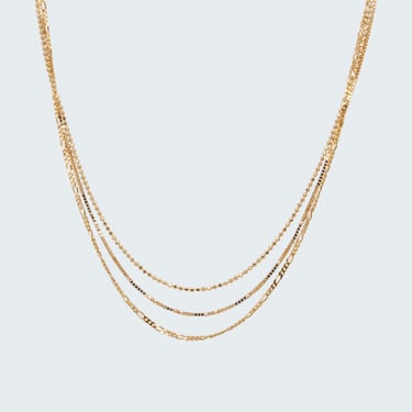 Mixed Triple Chain Necklace