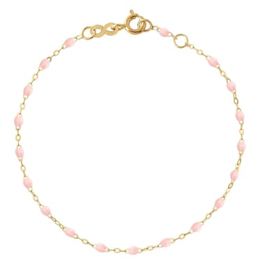 6.7" Classic Gigi Bracelet - Baby Pink + Yellow Gold
