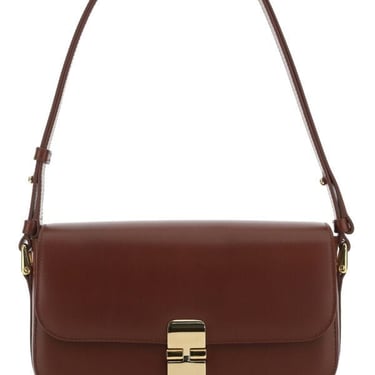 A.P.C. Women Brown Leather Grace Shoulder Bag