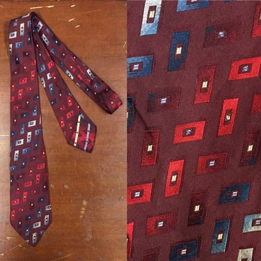 Vintage 1930’s, Grayco, Geometric Design Swing Tie, Art Deco, Unlined, 1930’s tie, Vintage Clothing 