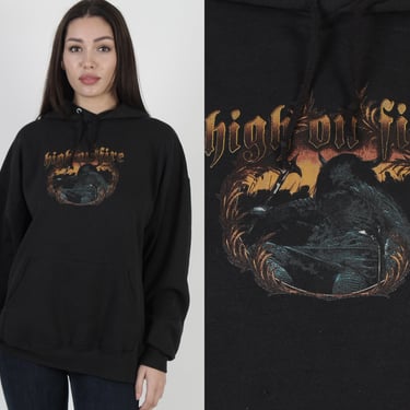 2002 High On Fire Band Hoody, Vintage 2000's Surrounded By Thieves Tour Hooded Sweatshirt, Jerzees Brand Heavy Metal Shirt XL 