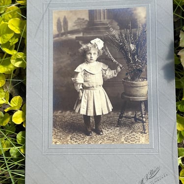 Antique Cabinet Card Photograph of Child Girl Late 1800s Early 1900s Milwaukee 