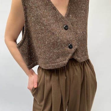 Vintage Marled Cocoa Wool Vest