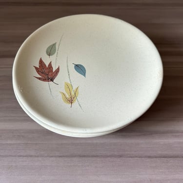 Vintage Franciscan Autumn Leaves set of four desert plate, Mis Century Earthenware 