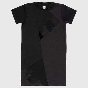 black 'all-over reroll' short sleeve long tee shirt