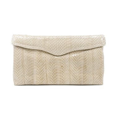 Putty Snakeskin Convertible Clutch