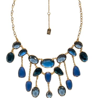 Lauren Ralph Lauren - Gold, Blue &amp; Green Jeweled Statement Necklace