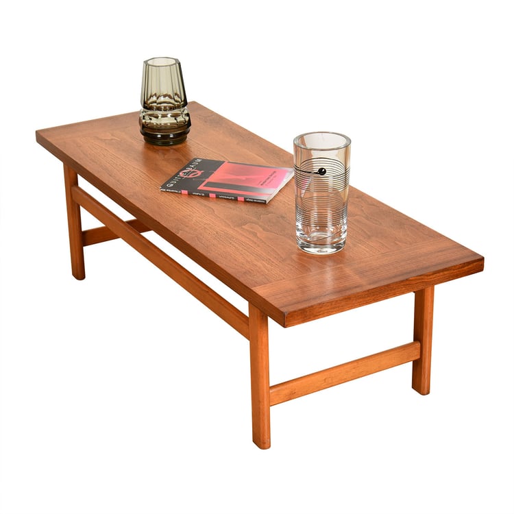 50&#8243; Walnut Mid-Century Modern Coffee Table