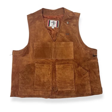 Vintage 1990s Spike Lee 40 Acres And A Mule Suede Leather Vest ~ XL ~ Old School / Hip Hop / Streetwear ~ Spike's Joint Chenille Patch ~ 90s 