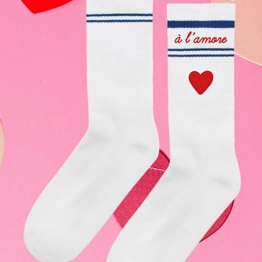 Un baiser français s'il vous plaît - Love white socks