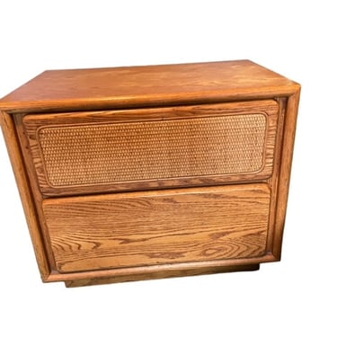 Lane Furniture Nightstand Oak &amp; Wicker Cane DH225-12