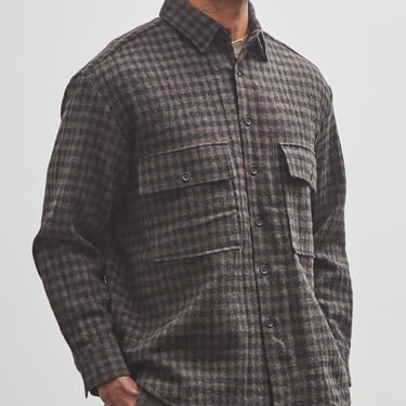 Evan Kinori Big Shirt, Black/Brown Check