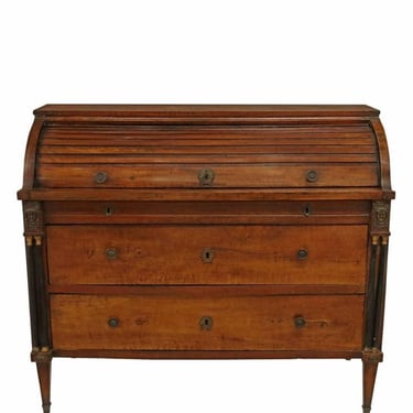 Scarce French Empire Period Bureau A Cylindre Antique Gentlemans Roll Top Cylinder Desk Early 19th Century 