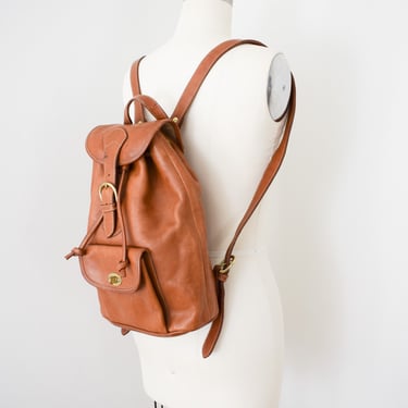 Vintage Camel Leather Backpack 