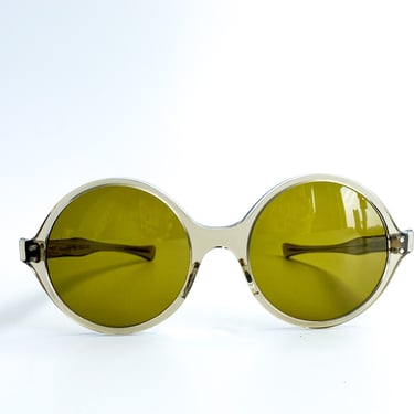 1970s Round Sunglasses with Green Lenses
