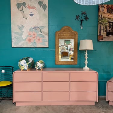 1980s Postmodern Pink and Birdseye Lacquer Dresser with | Reuse America -  Brooklyn, NY