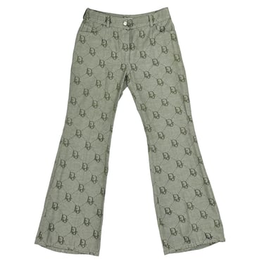 Dior Green Logo Flare Pants