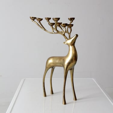 vintage brass deer candle tea light holder 