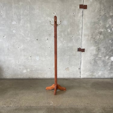 Antique Solid Walnut Coat &amp; Hat Rack