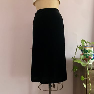 1990's Size 16 Black Velour Skirt 