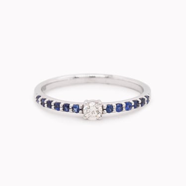 White Gold Diamond & Sapphire Stack Ring