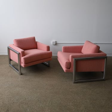 1970s Chrome-Legged Chairs, a pair