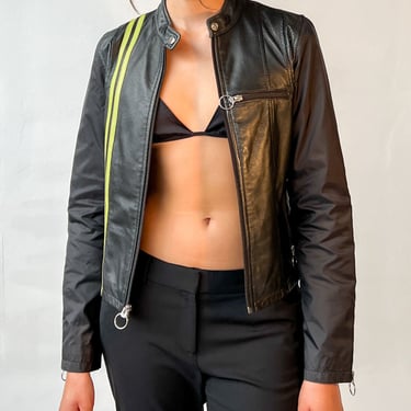 Black Leather Moto Jacket (XS-S)