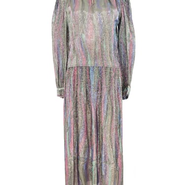 Printed Metallic Silk Lurex Dress