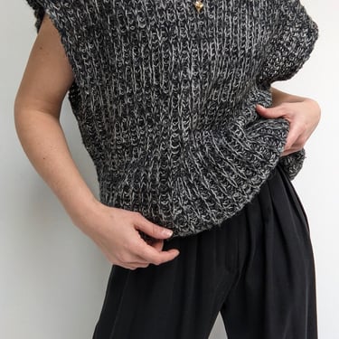 Vintage Speckled Woven Knit Vest