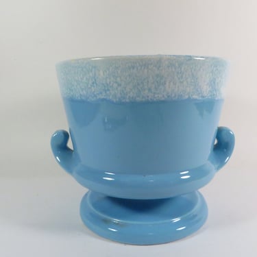Vintage Hull Blue Planter - Blue Drip Glaze Planter Urn 