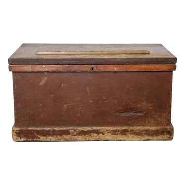 Vintage 39.5 in. Wooden Trunk with Handles