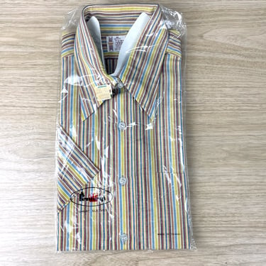 1970s Penneys men's short sleeve dress shirt - new in package 