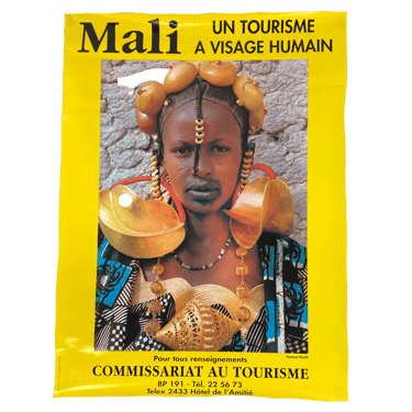 Vintage Mali &quot;A Visage Humain&quot; Tourism Poster
