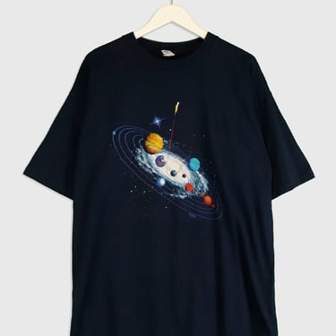 Vintage Milky Way Solar System On Front Earth On Back Graphic T Shirt Sz XL
