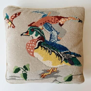 Needlepoint Duck Pillow