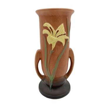 Pink Zephyr Lily 133-8 Art Pottery Vase by Roseville , 1946 