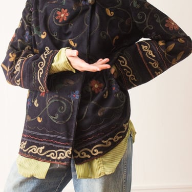 1920s Ottoman Import Embroidered Shawl Collar Jacket 
