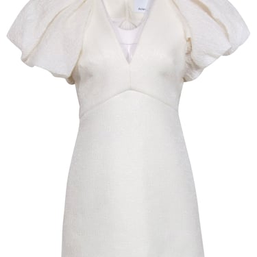 Acler - Ivory Brocade "Raven" Puff Sleeve Mini Dress Sz 8