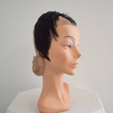 1950s Black Feather Headband or Chignon Cover 