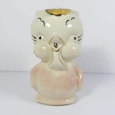 Vintage Shawnee Pottery Pink Bird Chickadee Cream Pitcher 