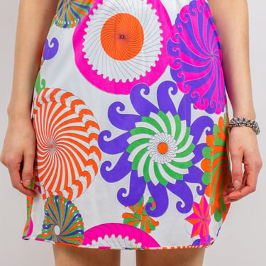 y2k does 1960's psychedelic mini skirt