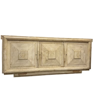French 1940's Bleached Oak Three Door Sideboard