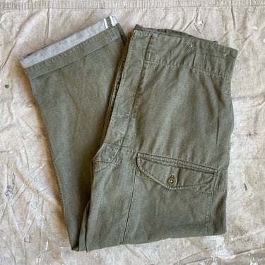 Size 41x30.5 Vintage 1950s Selvedge British Army Denim Work Trousers Jeans 