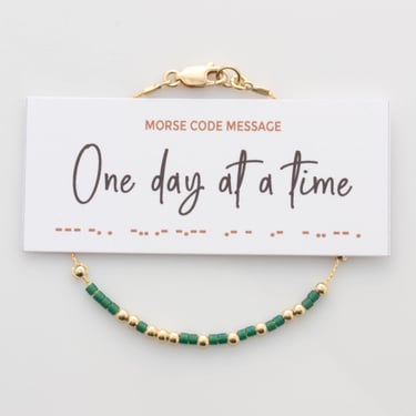 Personal Motivation Bracelet, One Day At A Time Hidden Message Morse Code Bracelet,  Serenity Prayer Bracelet, Mantra Bracelet 