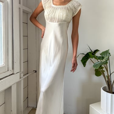 40s Ivory Slip Dress | XS