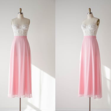 pink chiffon skirt | 90s y2k vintage pastel blush pink sheer flowy cottagecore princess long maxi skirt 