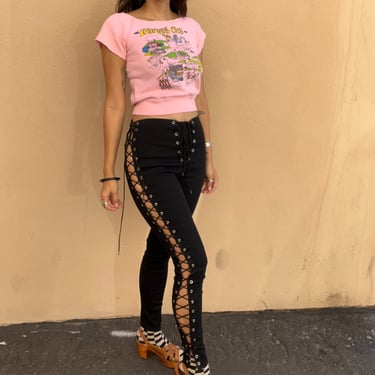 Late 90s  Frederick's of Hollywood Lace Up Pants
