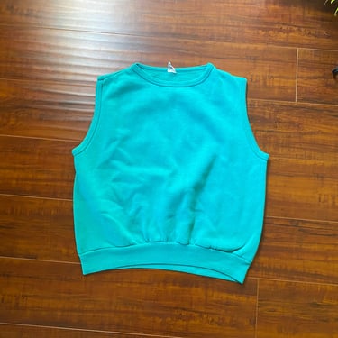 Vintage 1980’s Teal Sleeveless Sweatshirt 