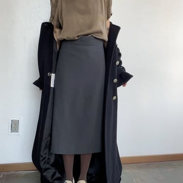 Dark Gray A-line Wool Skirt (S)